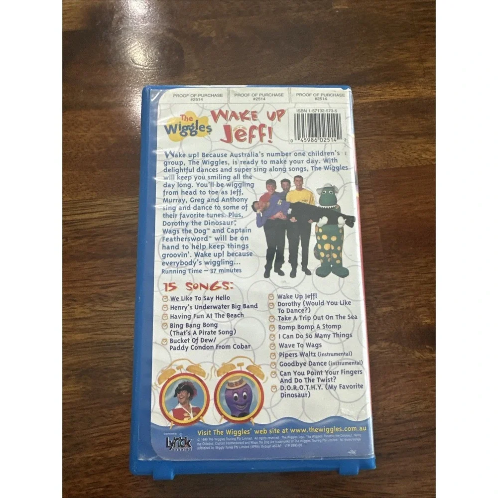 The Wiggles Wake Up Jeff (1999 VHS TESTED Blue Clamshell Case) Free US Ship